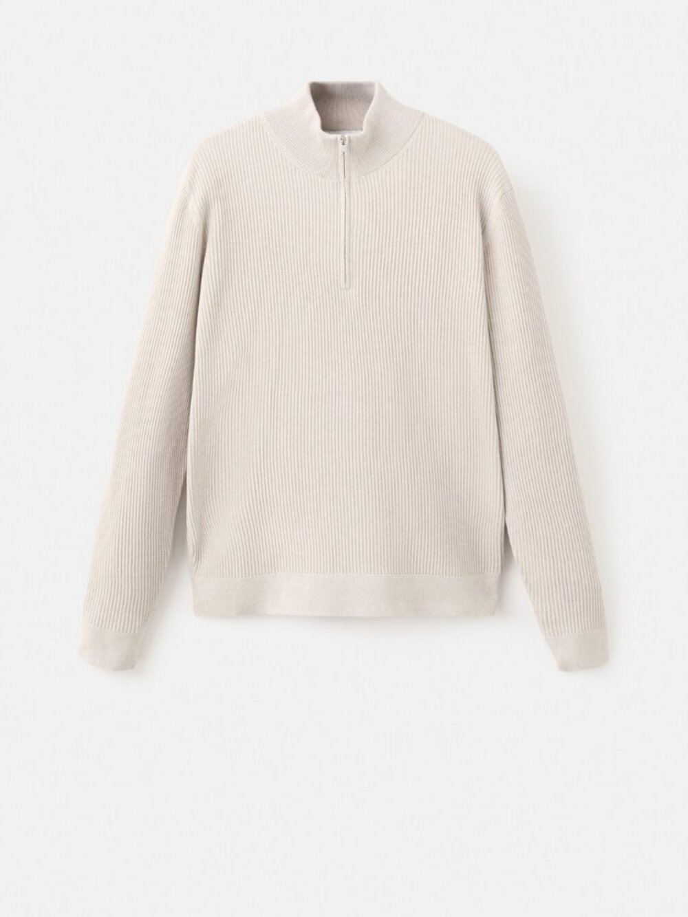 Ribbed sweater with zip neck